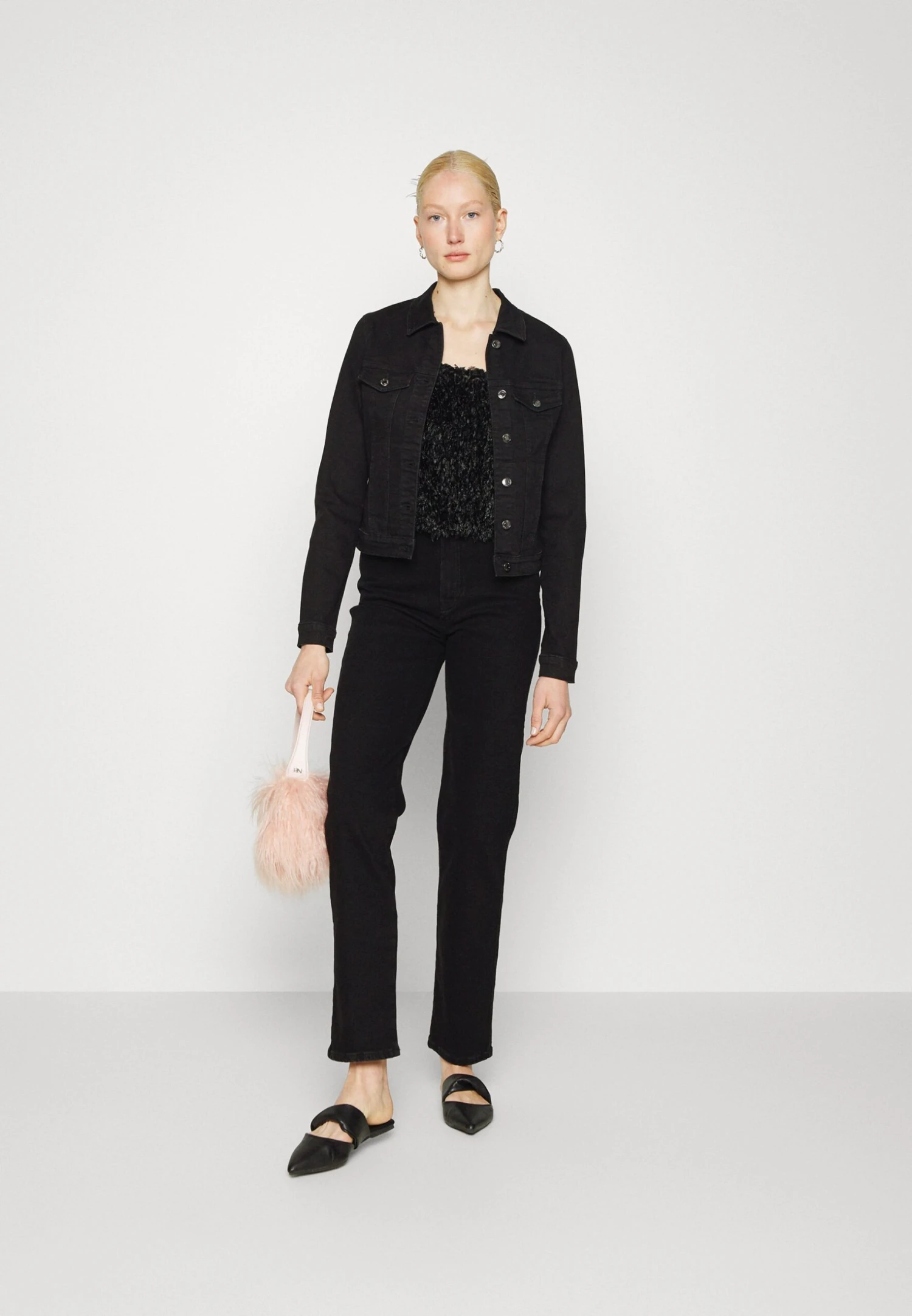 Straight Leg Jeans -Black Denim 2 Straight Leg Jeans -Black Denim - Afbeelding 2