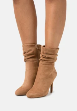 Anna Field Enkellaarsjes Met Hoge Hak - Cognac