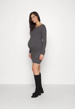 Gebreide Jurk - Mottled Dark Grey