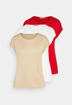 Anna Field 3 Pack - T-Shirt Basic - Beige/Off-White/Red -Anna Field aedc07226f6b43aab232c16e6322bb39 scaled