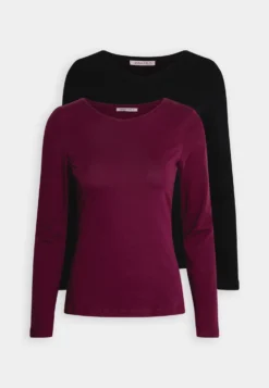Anna Field 2 Pack - Longsleeve - Dark Red/Black -Anna Field ee732f452fdf41eab343124416354564 scaled